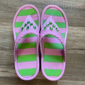 Ladies Off Brand Thong Wedged Sandals